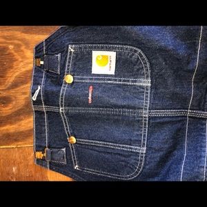 Carhartt blue jean overalls
